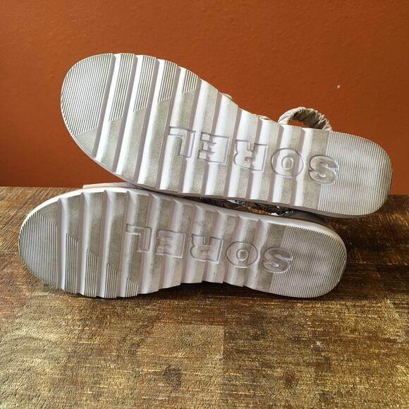 Sorel Ella II Crossover Sandal Tan Womens 10 Leather Strap Flat Gladiator Ruched - Picture 7 of 8